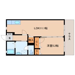 畝傍御陵前駅 徒歩5分 1階の物件間取画像